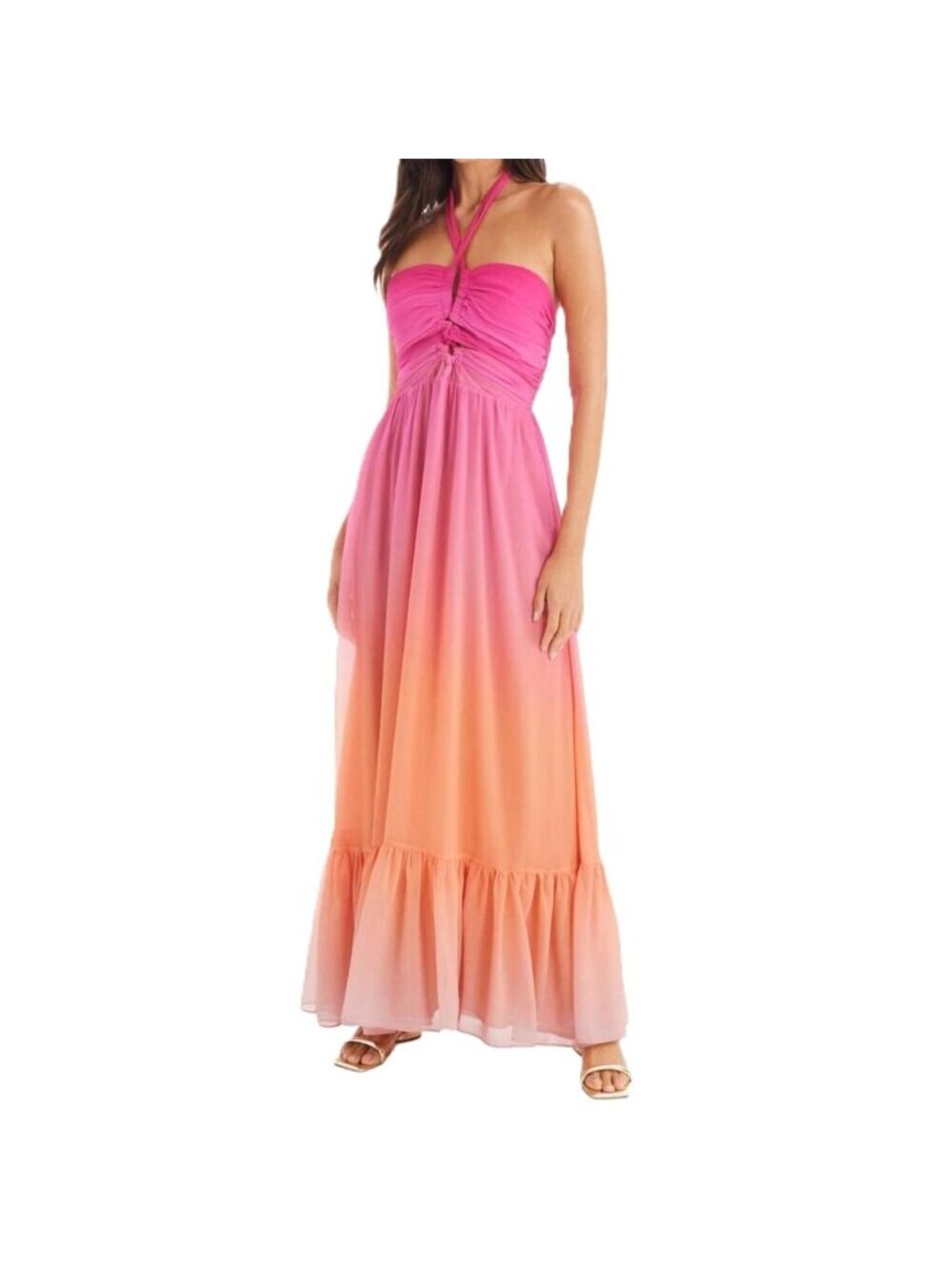 Allison New York Sabine Maxi Dress in Sunset Ombre Size Medium New